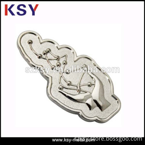 Shiny nickel custom metal 3D pin badge